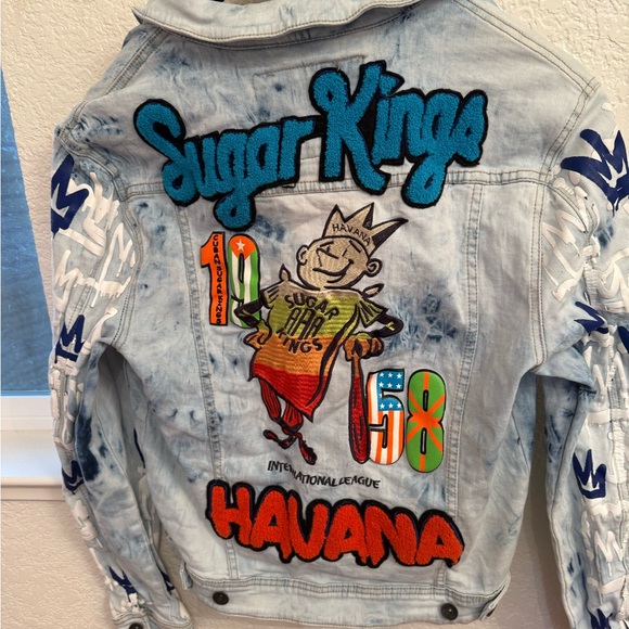 Stall & Dean Sports Memorabilia Customized & Street Wear Acid Wash Denim Jacket - Picture 13 of 16